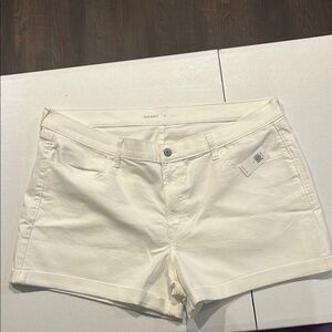 Old Navy White Jean Shorts with Raw Hem